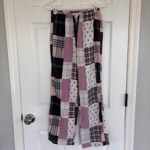 Victoria's Secret Plaid Lounge Pants in Pink and Gray